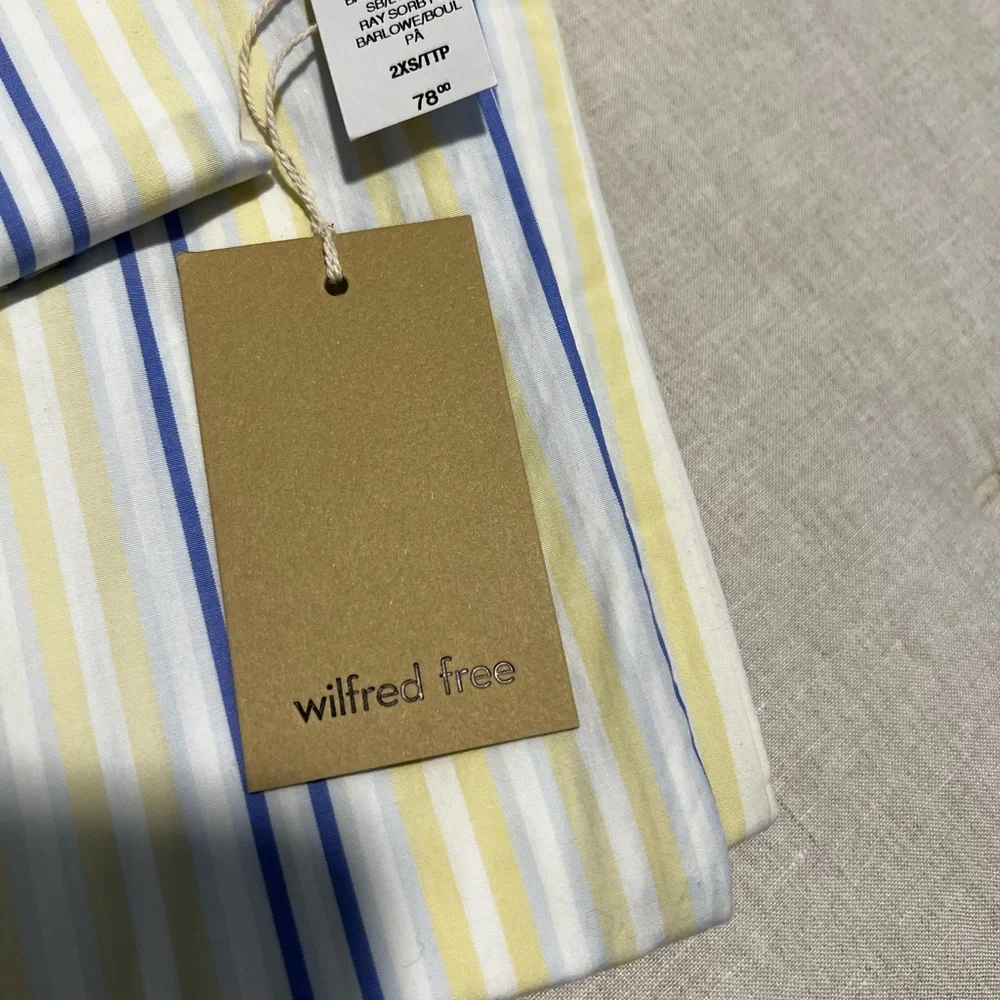 NWT Aritzia Wilfred Free Striped Set in Yellow and Blue XXS - Picture 4 of 4